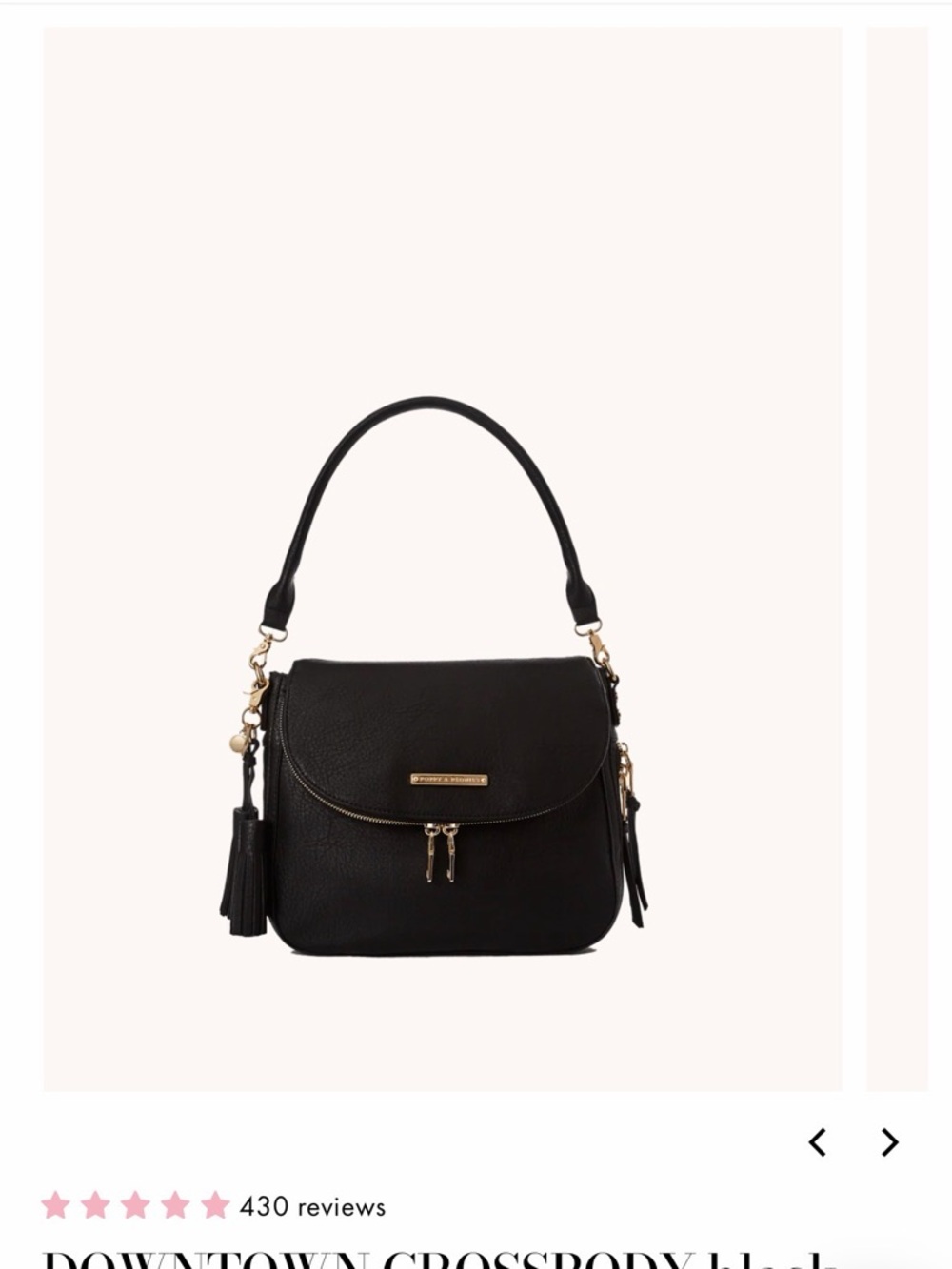 Poppy & Peonies Black Structured Top-Handle Shoulder Bag  - Vegan Leather